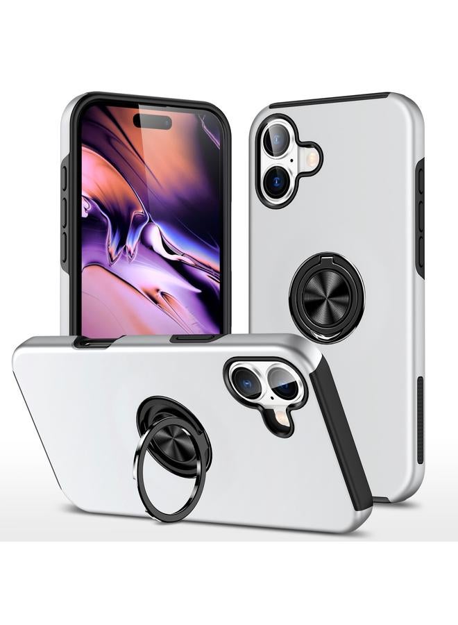 S-TOP Case For iPhone 16 PC Hybrid TPU Magnetic Ring Holder Phone Case - Image 1