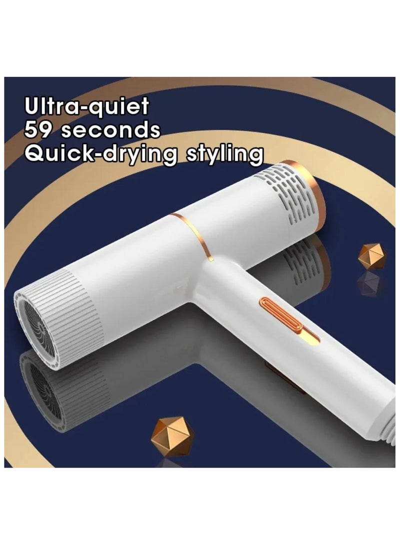 Denx Strong Wind Hair Dryer Salon Dryer Hot Air and Cold Air Wind Negative Ionic Hammer Blower Dry Electric Professional Hair Dryer Random color - Image 2