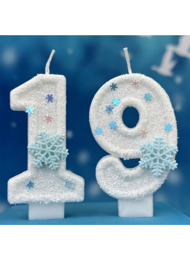 l&wen Number Birthday Candle, Snowflake Number Cake Candles for Birthday, Weddings, Anniversaries and Theme Party Decorations 7cm (Number 9)  - Image 3