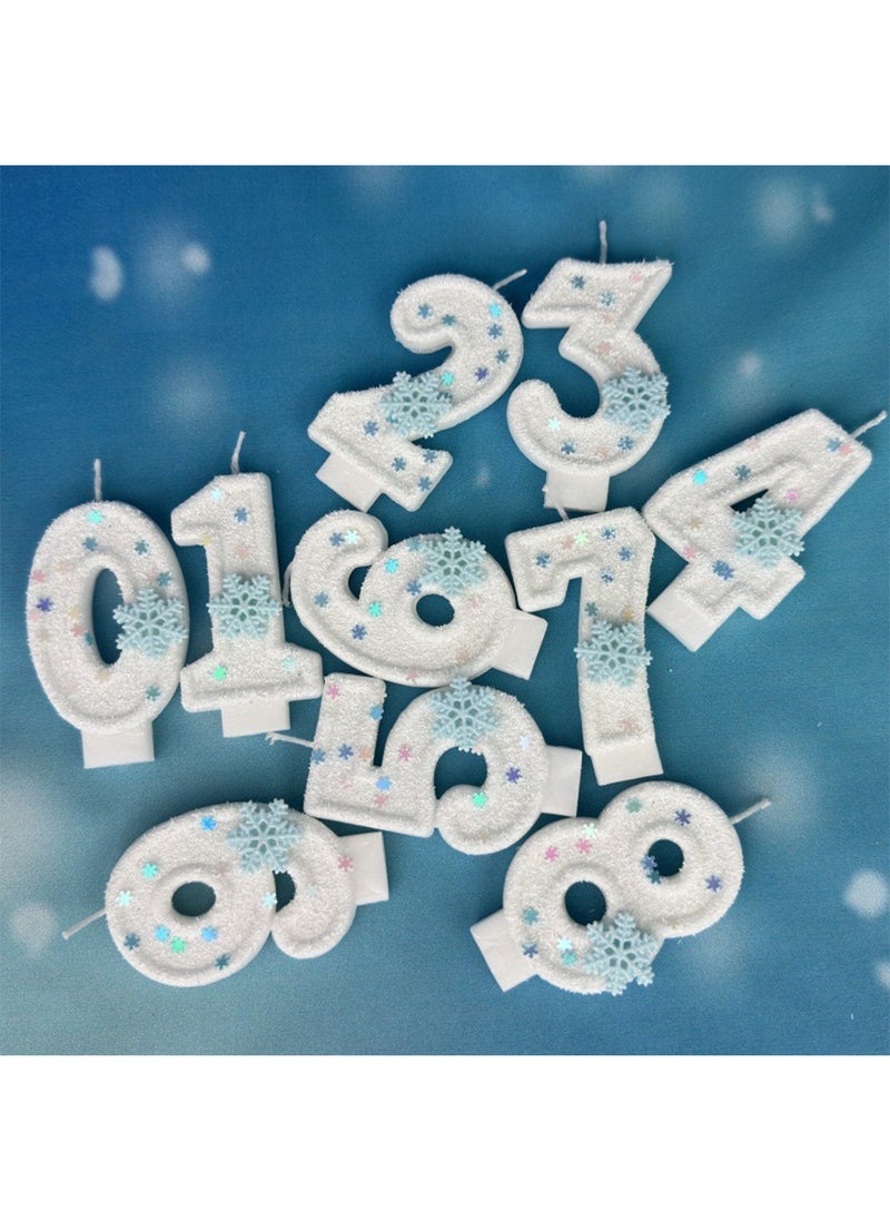 l&wen Number Birthday Candle, Snowflake Number Cake Candles for Birthday, Weddings, Anniversaries and Theme Party Decorations 7cm (Number 9)  - Image 2