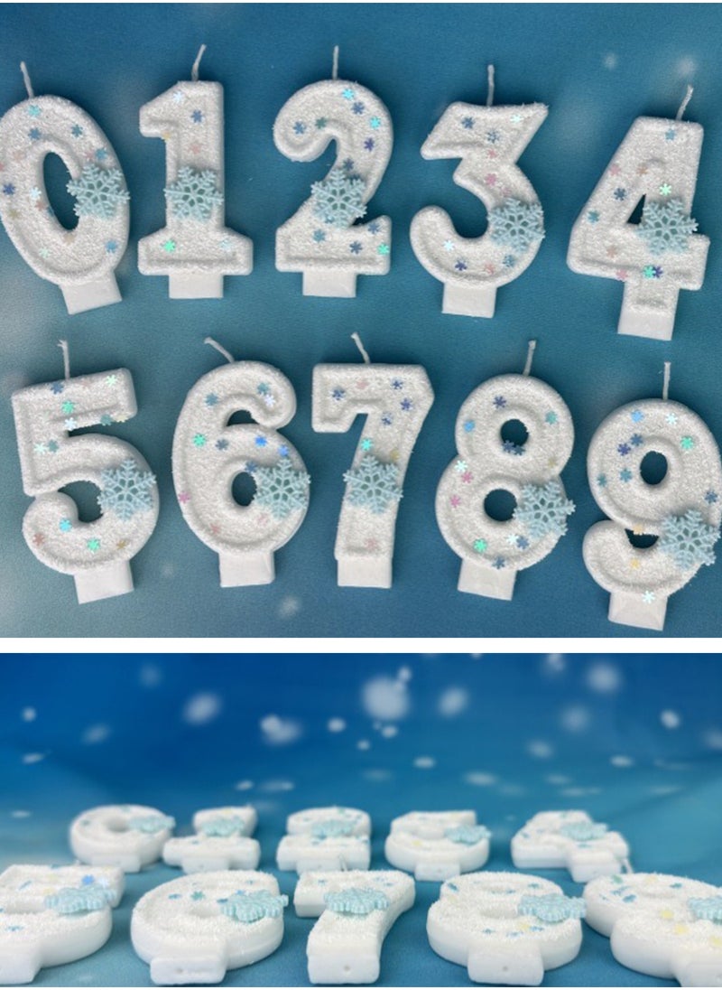 l&wen Number Birthday Candle, Snowflake Number Cake Candles for Birthday, Weddings, Anniversaries and Theme Party Decorations 7cm (Number 9)  - Image 4
