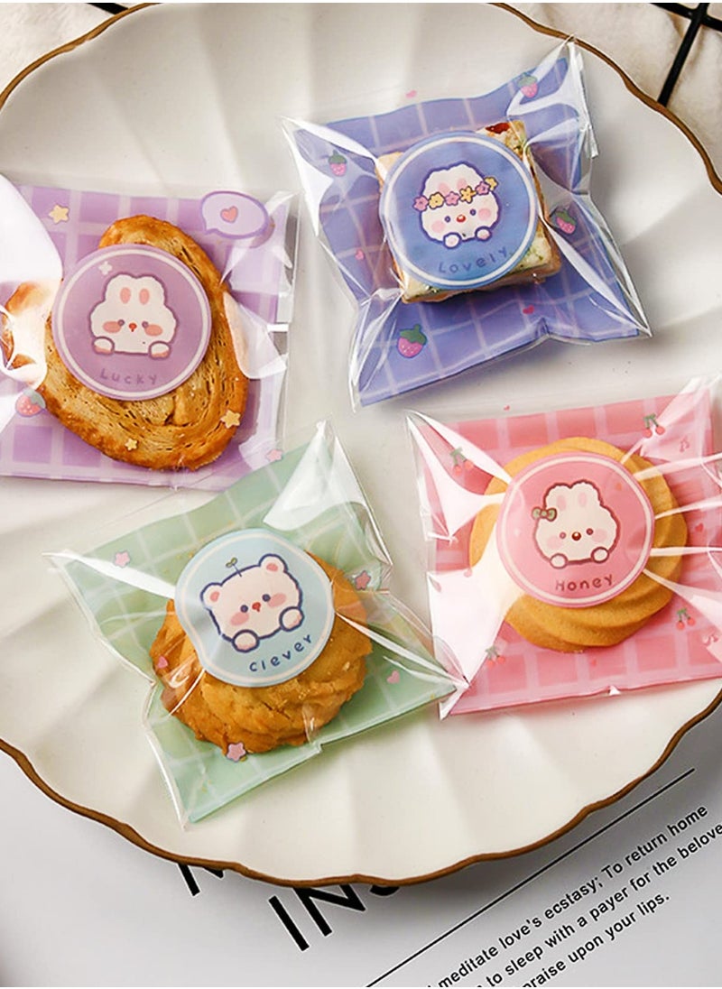 SYOSI Pastry Packaging, 100Pcs Self Adhesive Cookie Bags, Cookie Candy Bags, Snack Bags, DIY Plastic Party Favor Bag, for Gift Party Birthday Biscuit Chocolate Cakes Crisp Candy  - Image 3