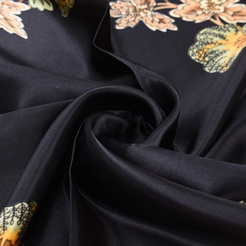 EIysee 35 x 35 Women's Fashion Pattern Large Square Silk Like Hair Scarf Head Sleeping Wrap Satin Neck Bandana for Gift (Large Cashews - Black)â€¦ - Image 3