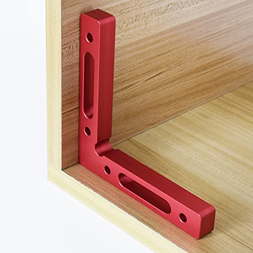Mocoum Aluminium Alloy 90 Degree Positioning Squares 4.7" x 4.7"(12x12cm) Right Angle Clamps Woodworking Carpenter Tool Corner Clamping Square for Picture Frame Box Cabinets Drawers - Image 4