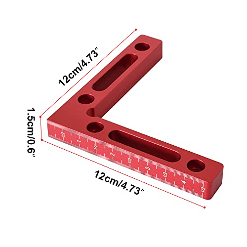 Mocoum Aluminium Alloy 90 Degree Positioning Squares 4.7" x 4.7"(12x12cm) Right Angle Clamps Woodworking Carpenter Tool Corner Clamping Square for Picture Frame Box Cabinets Drawers - Image 3