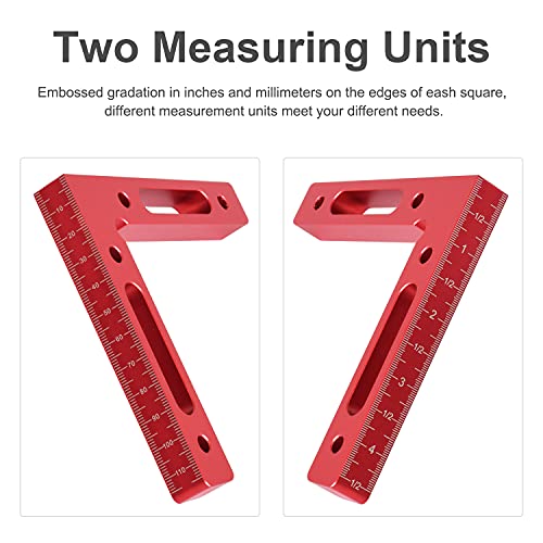 Mocoum Aluminium Alloy 90 Degree Positioning Squares 4.7" x 4.7"(12x12cm) Right Angle Clamps Woodworking Carpenter Tool Corner Clamping Square for Picture Frame Box Cabinets Drawers - Image 2