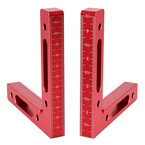 Mocoum Aluminium Alloy 90 Degree Positioning Squares 4.7" x 4.7"(12x12cm) Right Angle Clamps Woodworking Carpenter Tool Corner Clamping Square for Picture Frame Box Cabinets Drawers - Image 1