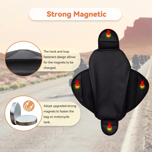 Dracarys Motorcycle Tank Bag - Oxford Saddle Black Motorbike Bag - Strong Magnetic Bag for Honda Yamaha Suzuki Kawasaki Harley - Image 4