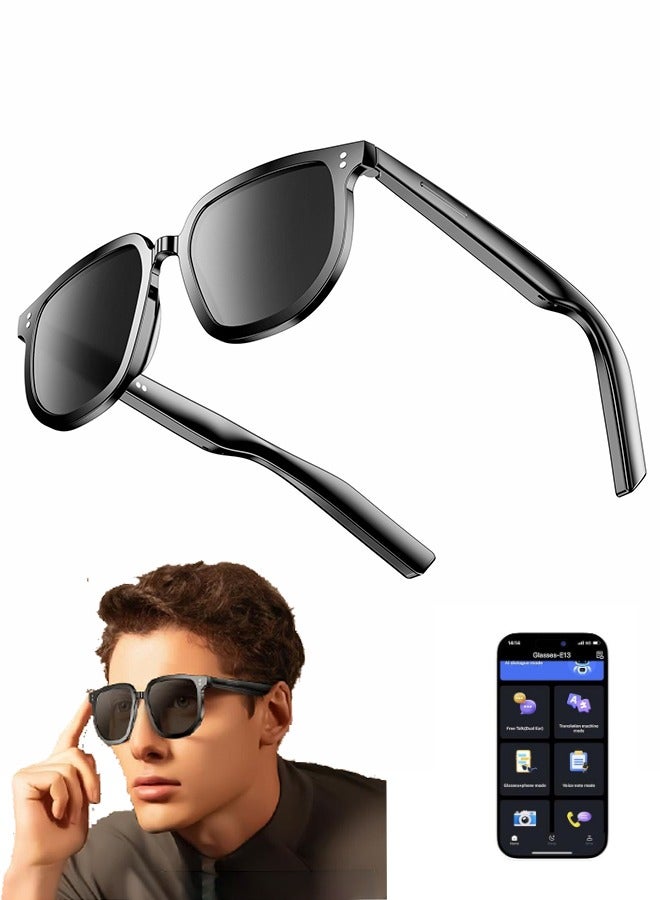 Arabest Smart Glasses,Safety Glasses with Bluetooth Speaker,Indoor/Outdoor UV Protection and Voice Control,Unisex(Blue Light Lens)