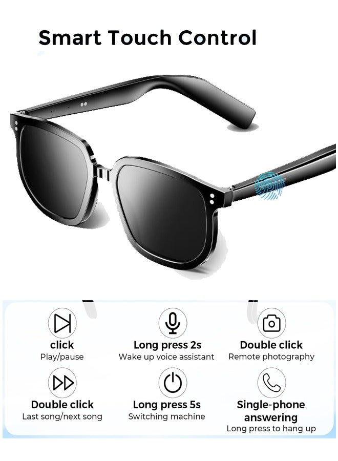 Arabest Smart Glasses,Safety Glasses with Bluetooth Speaker,Indoor/Outdoor UV Protection and Voice Control,Unisex(Blue Light Lens) - Image 2