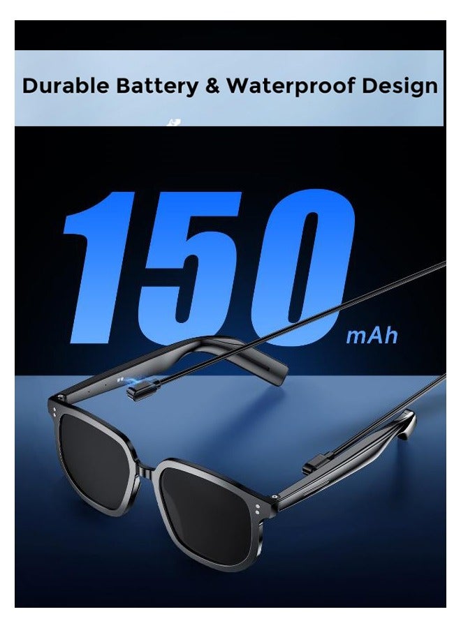 Arabest Smart Glasses,Safety Glasses with Bluetooth Speaker,Indoor/Outdoor UV Protection and Voice Control,Unisex(Blue Light Lens) - Image 3