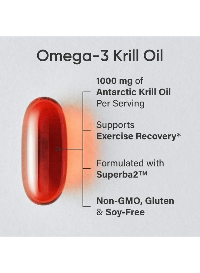 SPORTS RESEARCH Sports Research Antarctic Krill Oil Omega 3 Softgels 1000mg (Double Strength) with Phospholipids, Choline & Astaxanthin - Sustainably Sourced, Non-GMO Verified & Gluten Free - 60 Capsules  - Image 2