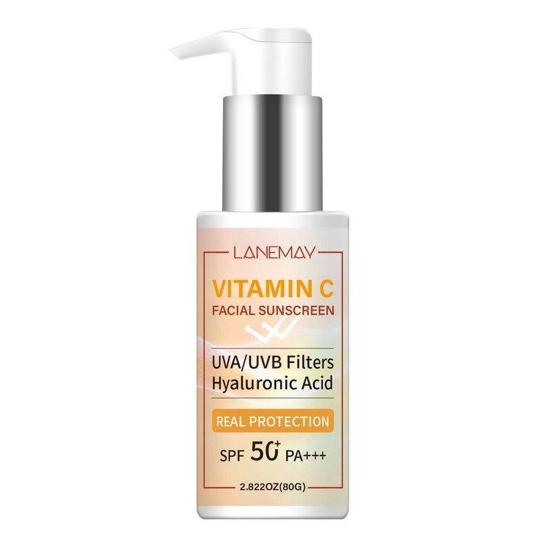 LANEMAY Vitamin C Facial Protection Cream 80g SPF50+ PA+++ Hyaluronic Acid  Moisturizing - Image 5