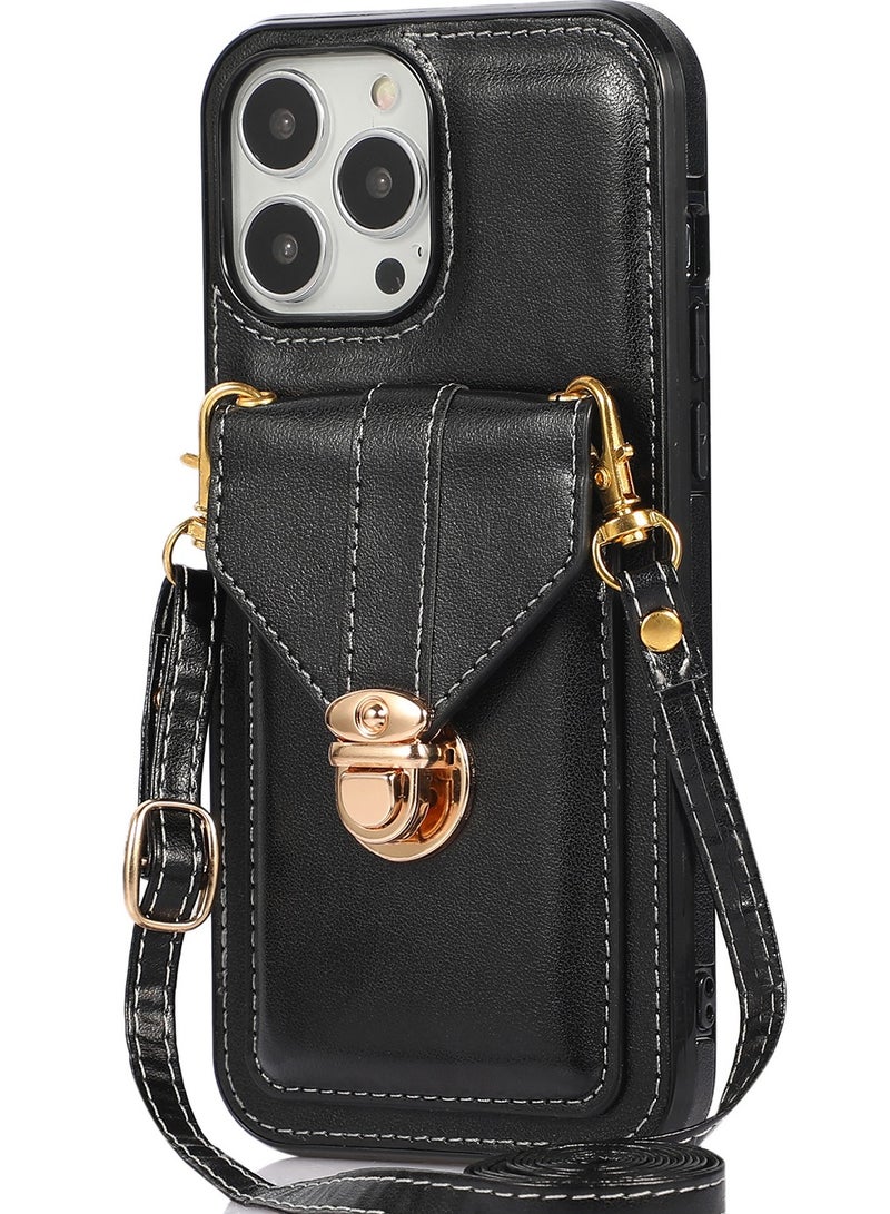 Gerenic Phone Case, Cover for iPhone 15/ 15Plus/ 15Pro/ 15Pro Max, Crossbody Wallet Case with Card Slot Holder, Wrist Strap Shoulder Protective Cover  - Image 1