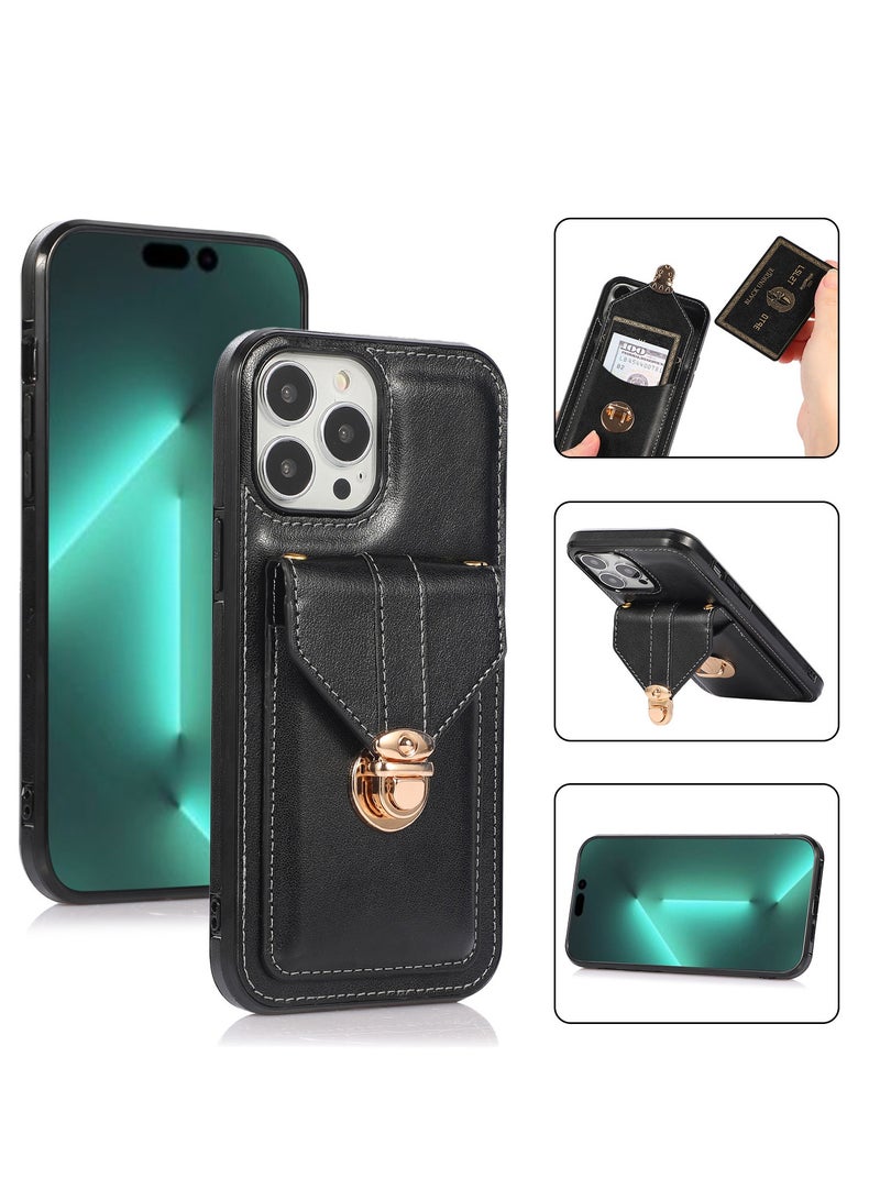 Gerenic Phone Case, Cover for iPhone 15/ 15Plus/ 15Pro/ 15Pro Max, Crossbody Wallet Case with Card Slot Holder, Wrist Strap Shoulder Protective Cover  - Image 2