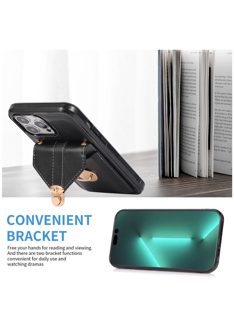 Gerenic Phone Case, Cover for iPhone 15/ 15Plus/ 15Pro/ 15Pro Max, Crossbody Wallet Case with Card Slot Holder, Wrist Strap Shoulder Protective Cover  - Image 3