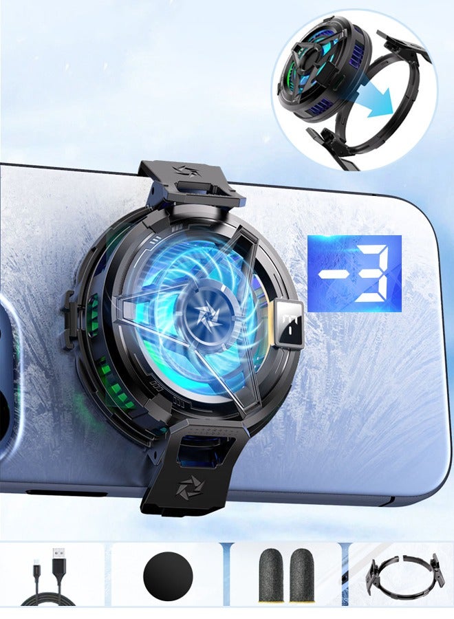 NIBEMINENT Phone Cooler, Phone Cooling Fan for Gaming And Live Streaming，Magnetic Suction, Silent Noise Reduction, Fixture Design, Semiconductor Phone Cooler with Digital Display, for Mobile Phone Tablet PC  - Image 1