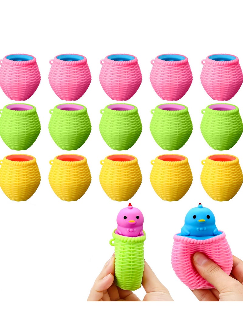 12 PCS Stress Ball Toys Eggs Squishy Stress Ball Squeeze Ball Basket Stuffers Ball Toys Sensory Toys for Party Bundle Gifts for Stress Relief Emotional Healing Sensory Fidget Toys Chick - Image 1