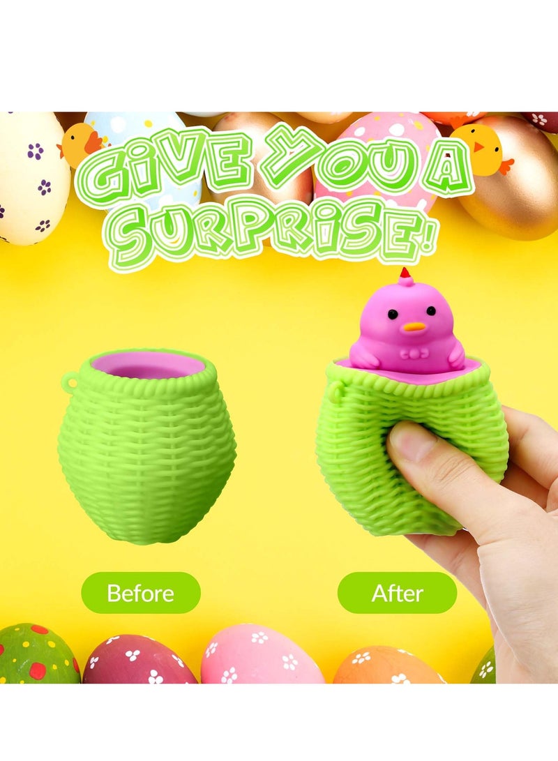 12 PCS Stress Ball Toys Eggs Squishy Stress Ball Squeeze Ball Basket Stuffers Ball Toys Sensory Toys for Party Bundle Gifts for Stress Relief Emotional Healing Sensory Fidget Toys Chick - Image 3