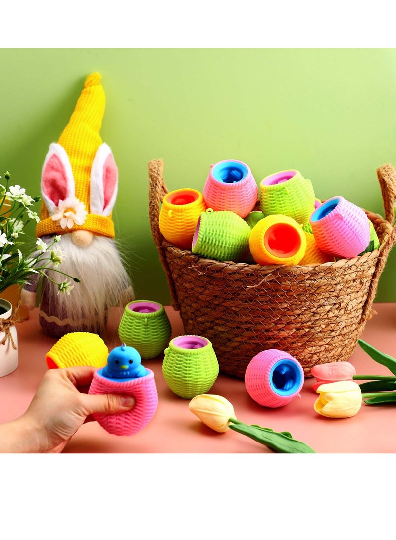 12 PCS Stress Ball Toys Eggs Squishy Stress Ball Squeeze Ball Basket Stuffers Ball Toys Sensory Toys for Party Bundle Gifts for Stress Relief Emotional Healing Sensory Fidget Toys Chick - Image 2