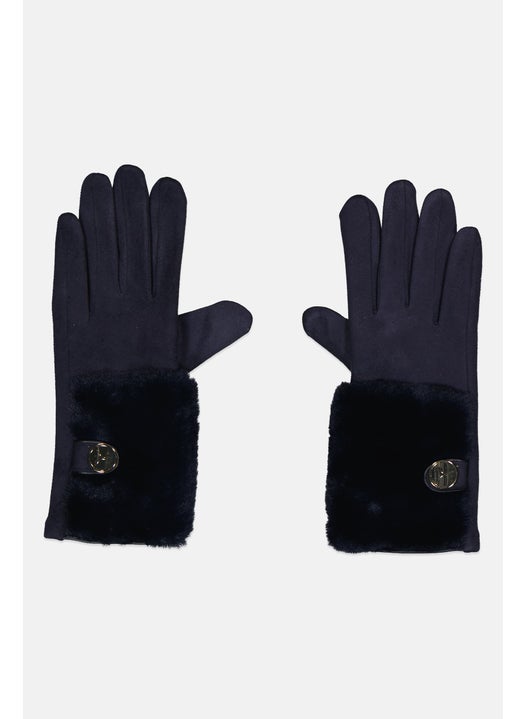 Women 1 Pair Solid Gloves, Peach