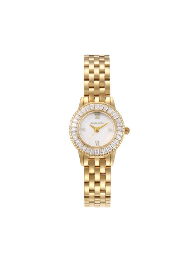 Black Moon Elegant Blackmoon Women's Watch Stylish White Dial Stainless Steel Band Water Resistant Perfect for Casual and Formal Wear - Image 1