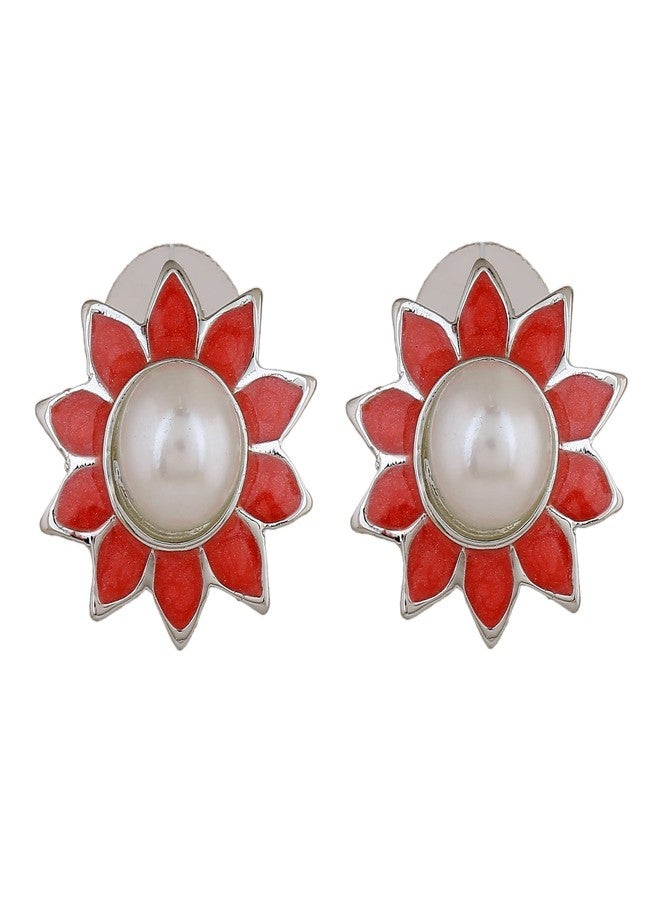 مجموعة أقراط إستيل الكلاسيكية والجميلة المرصعة باللؤلؤ للفتيات والسيدات