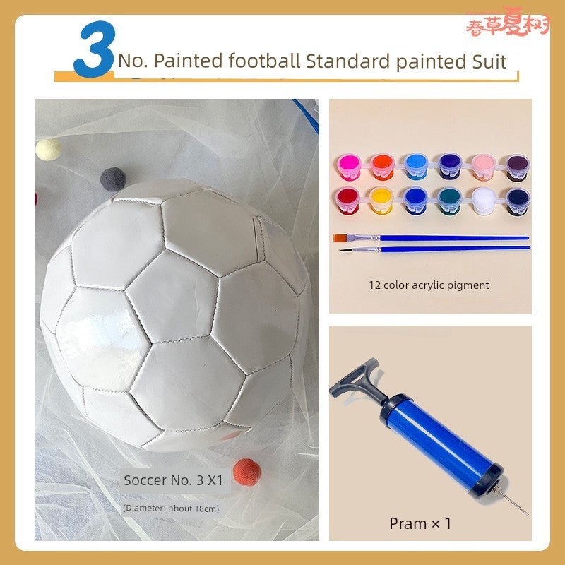 Olympic pure white football painting handmade DIY material package children adult painting graffiti activity warm-up parent-child - Image 4