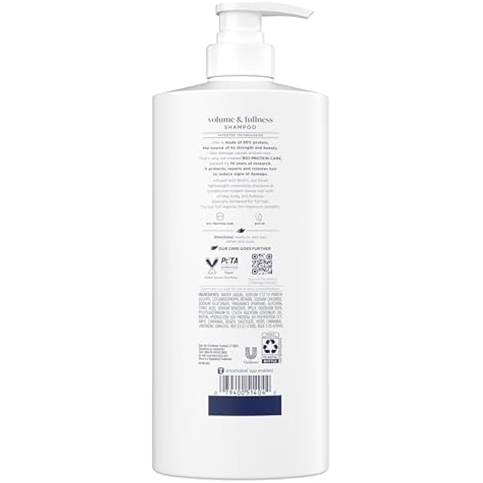 Dove SHAMPOO VOLUME & FULLNESS FOR FINE, THIN HAIR WITH BIO-PROTEIN CARE TECHNOLOGY AND BIOTIN 28 FL OZ - Image 3