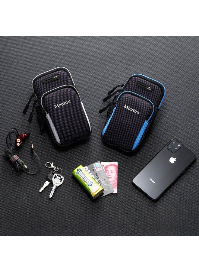 Running Mobile Phone Arm Bag Men's And Women's Fitness Equipment Outdoor Hand Bag Wrist Bag For Apple X Arm Bag Sports Mobile Phone Arm Cover-Color:Fruit Green (Crossbody)-Capacity:Under 6.7 Inches - Image 2