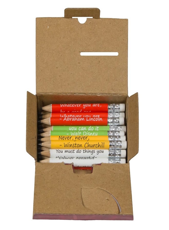 Parrot 72ct Golf Pencils No.2 HB, Half, Mini, Pew, Classroom, Testing Pencils with Inspirational Quotes, Pre-Sharpened with Eraser - Image 3