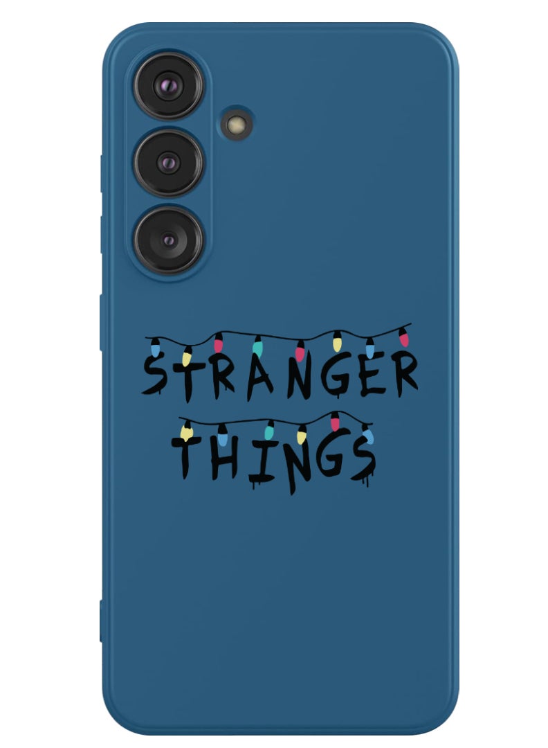 Theodor Protective Slim Fit Case Liquid Silicone Cover with Full Body Protection Anti-Scratch Shockproof Case For Samsung Galaxy S24 (Blue) - Stranger things - Image 1
