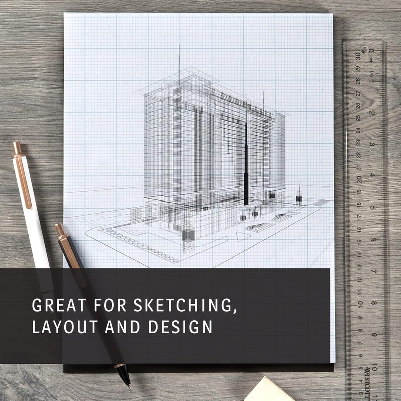 Bienfang Designer Grid Graph Paper Pad, 10x10 Cross Section, 8.5 x 11 Inches, 50 Sheets - Image 4