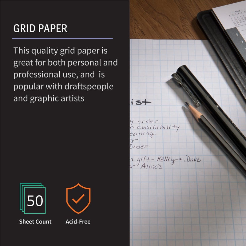 Bienfang Designer Grid Graph Paper Pad, 10x10 Cross Section, 8.5 x 11 Inches, 50 Sheets - Image 2