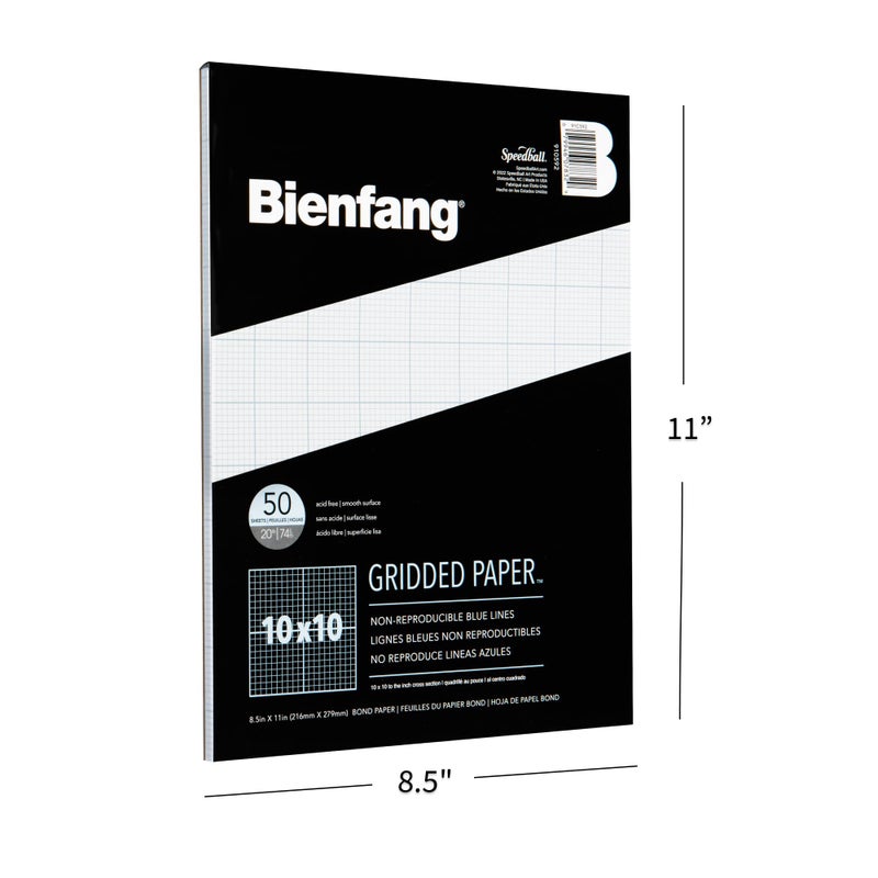 Bienfang Designer Grid Graph Paper Pad, 10x10 Cross Section, 8.5 x 11 Inches, 50 Sheets - Image 3