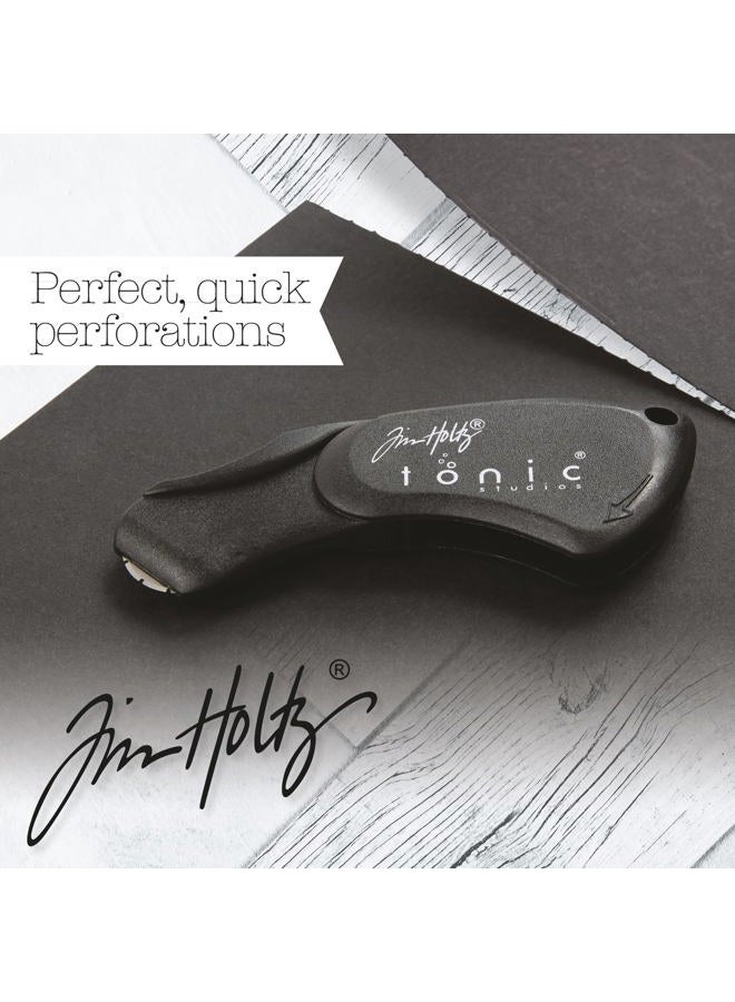 TONIC STUDIOS Tim Holtz Mini Rotary Perforator - 18mm Pinking Blade for Cutting Perforated Paper - Rolling Craft Tool for Cardstock and Scrapbooks - Small & Foldable - Image 2