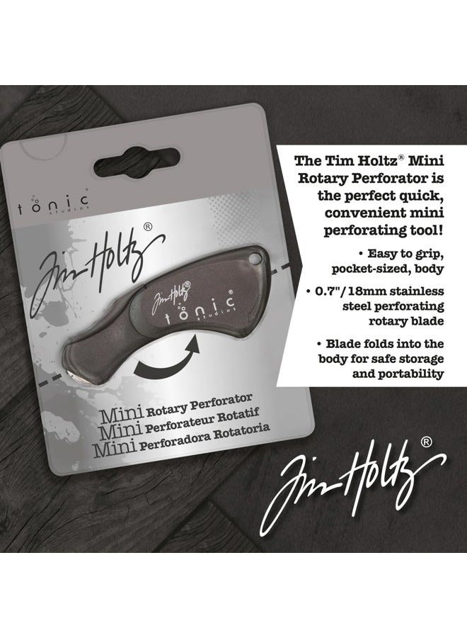 TONIC STUDIOS Tim Holtz Mini Rotary Perforator - 18mm Pinking Blade for Cutting Perforated Paper - Rolling Craft Tool for Cardstock and Scrapbooks - Small & Foldable - Image 5