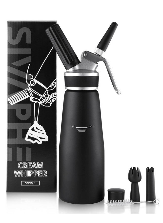 Sivaphe Professional Whipped Cream Dispenser Aluminum Grade Canister, Heavy Duty Cream Whipper Homemade Bliss, Portable Whipped Nitro Coffee Maker Black（Chargers Not Included) - Image 1