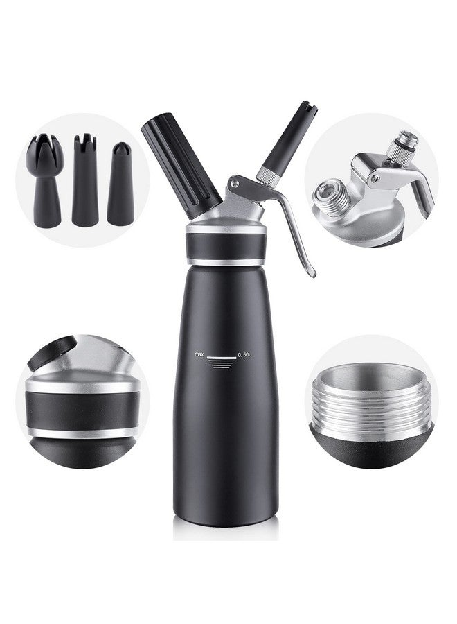 Sivaphe Professional Whipped Cream Dispenser Aluminum Grade Canister, Heavy Duty Cream Whipper Homemade Bliss, Portable Whipped Nitro Coffee Maker Black（Chargers Not Included) - Image 3