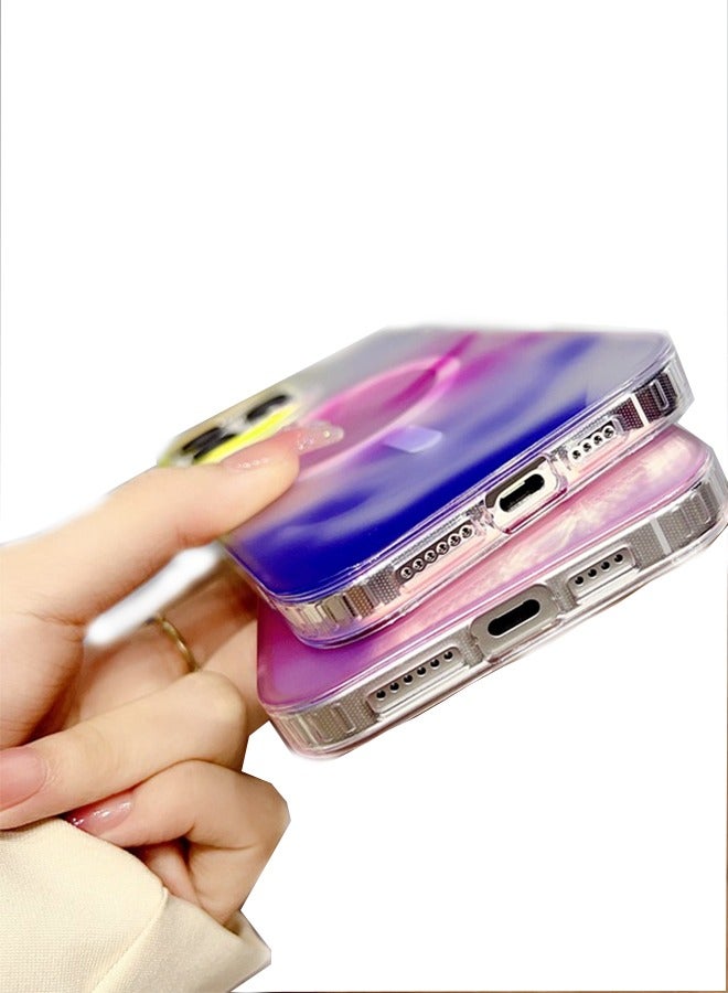 HY for iPhone 15 Pro Max Case [Compatible with Magsafe] -  Holographic Stylish Color Mixing  - Image 3