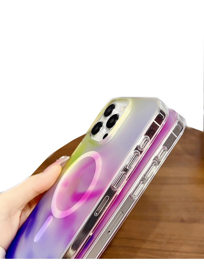 HY for iPhone 15 Pro Max Case [Compatible with Magsafe] -  Holographic Stylish Color Mixing  - Image 4