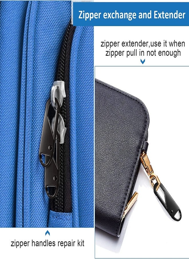 MALL 10 Pieces Zipper Pulls Tab Replacement Zipper Repair Kit Metal Zipper Handle Mend Fixer Backpack Zippers Extender Zipper Pull Tab for Luggage Suitcase Backpack Bags Jacket Coat Multicoloure - Image 3