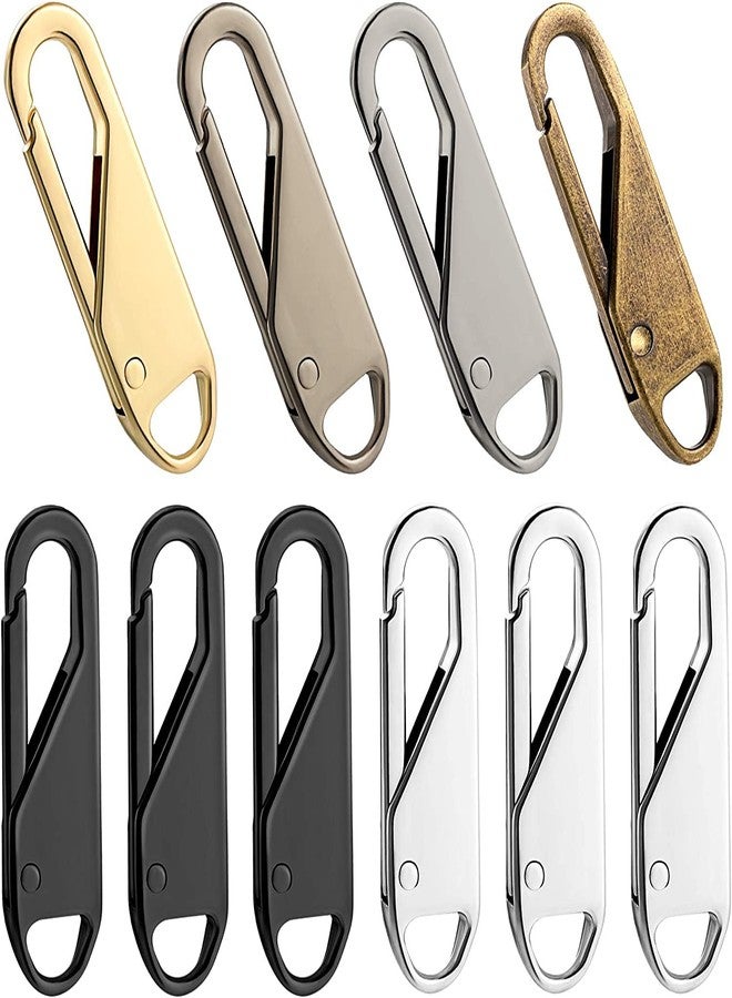 MALL 10 Pieces Zipper Pulls Tab Replacement Zipper Repair Kit Metal Zipper Handle Mend Fixer Backpack Zippers Extender Zipper Pull Tab for Luggage Suitcase Backpack Bags Jacket Coat Multicoloure - Image 1