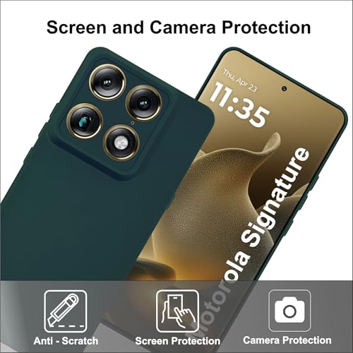 SBMS Silicone Back Cover Case for Motorola Signature | Soft Micro-Fibre Lining Inside | Camera Protection Bump | Shockproof Back Cover Case for Moto Signature (Candy Cloth_Green) - Image 2