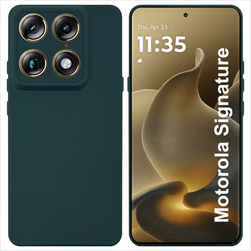 SBMS Silicone Back Cover Case for Motorola Signature | Soft Micro-Fibre Lining Inside | Camera Protection Bump | Shockproof Back Cover Case for Moto Signature (Candy Cloth_Green) - Image 1