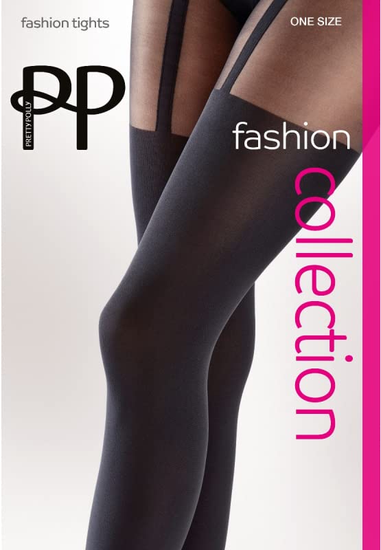 Pretty Polly Women's Suspender Tight- Mock Suspender Tight, 40 Denier Leg, Black (Black), One Size - Image 5