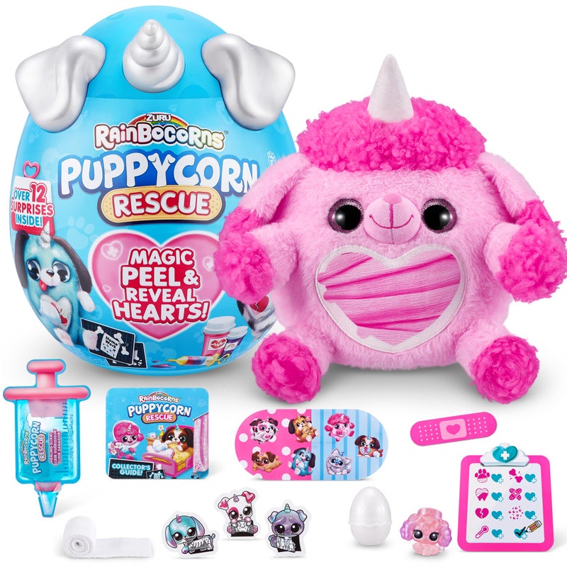 Rainbocorns Puppycorn Rescue (Poodle) by ZURU, Collectible Plush, Stuffed Animal Girl Toys, Surprise Egg, Stickers, Syringe Slime, Ages 3+ for Girls, Children - Image 1