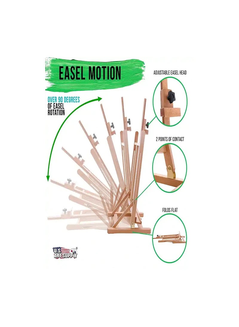 Smart Small Wooden Frame Studio Easel Artists Adjustable Beechwood For Painting Display - Image 4