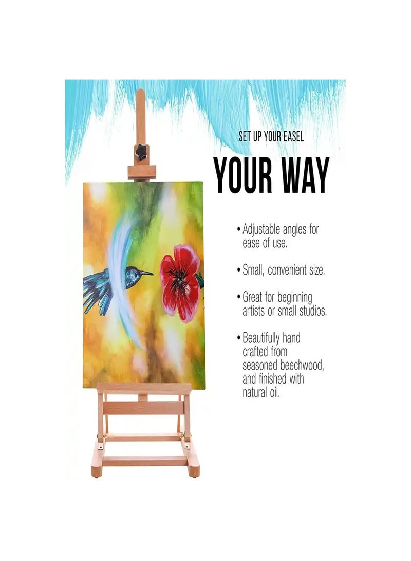 Smart Small Wooden Frame Studio Easel Artists Adjustable Beechwood For Painting Display - Image 3