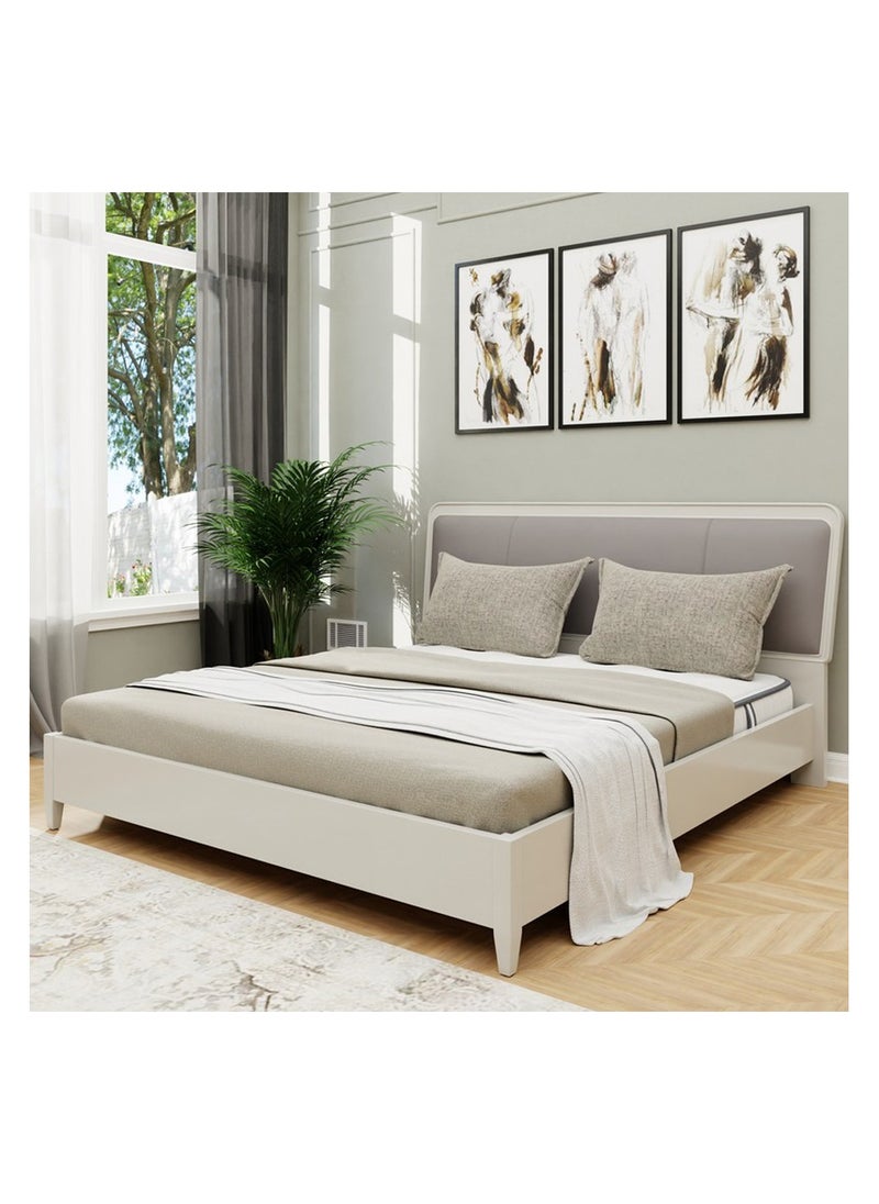 ROYALOAK Royaloak Lucca King Size Bed | MDF Construction | Leatherette Upholstery | Elegant High-Gloss Finish | Modern Design | Durable & Long-lasting  - Image 1